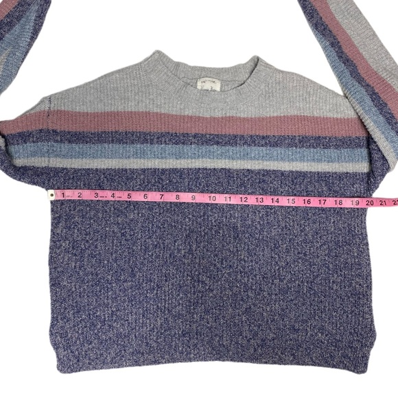 Hippie Rose Marled Striped Long Sleeve Sweater Small Pink Blue Purple Gray NWOT - Picture 6 of 9